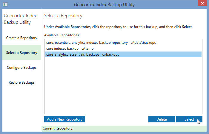 Geocortex Index Backup Utility