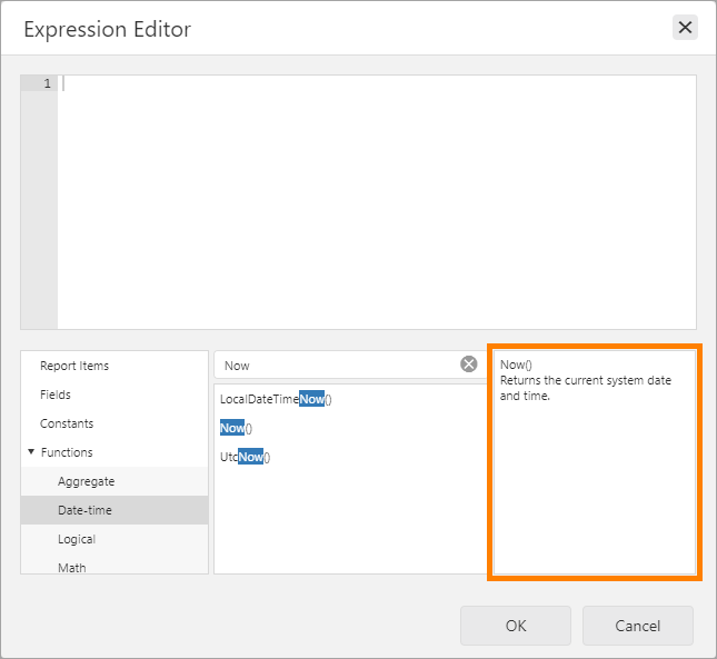 dates-now-function-selected